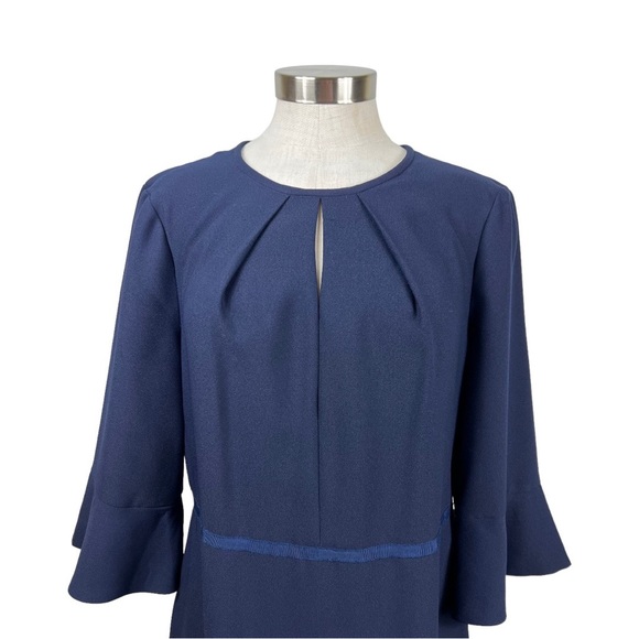 Draper James Nassau Navy Solid Keyhole Dress Size 14 - Picture 2 of 8